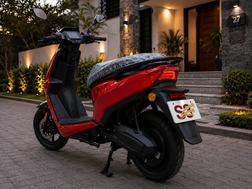 S3 Bikes AE4 from the rear, showing the tail light and S3 plate